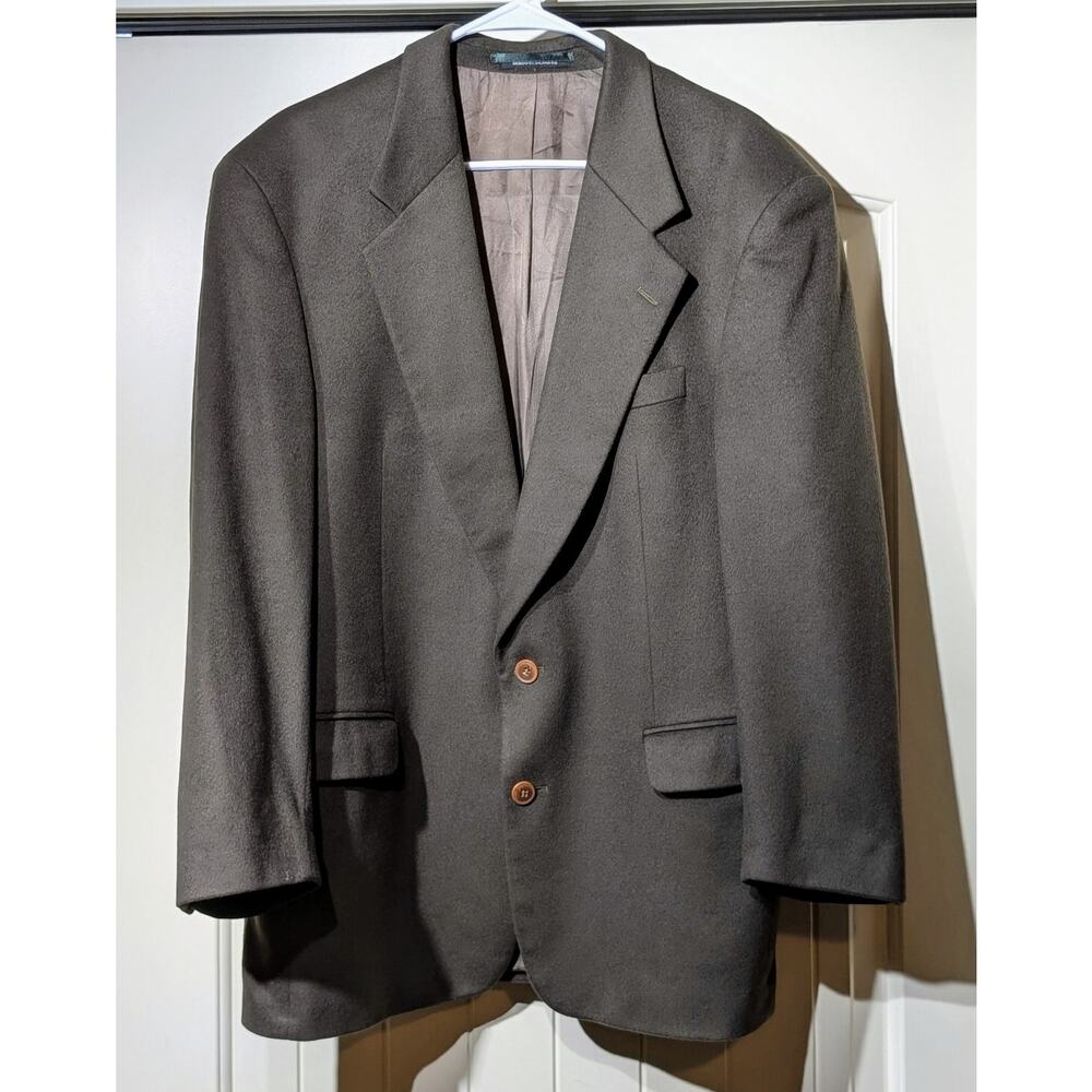 Lanzetti Army Green Cashmere & Wool Blend Lined Men's Sports Coat Size 42R